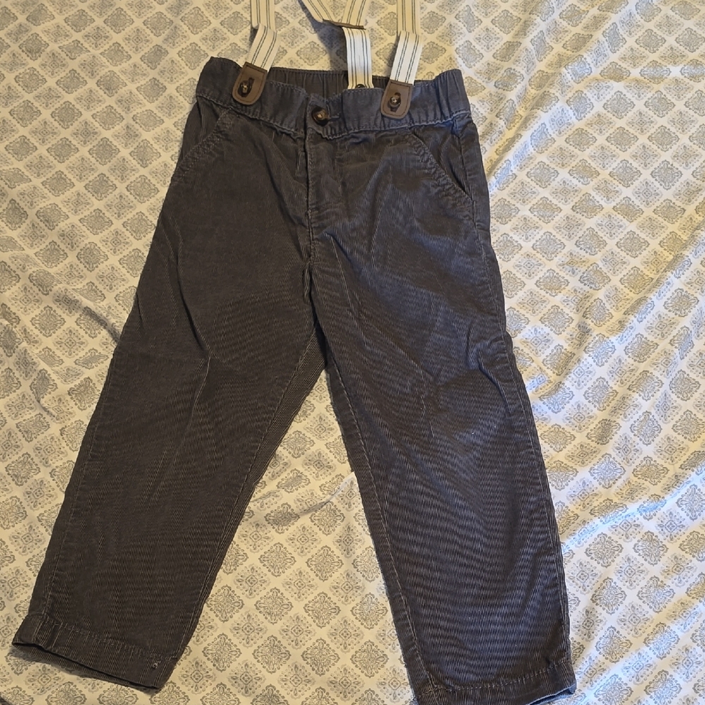 Carter's Gray Corduroy Overalls for Kids